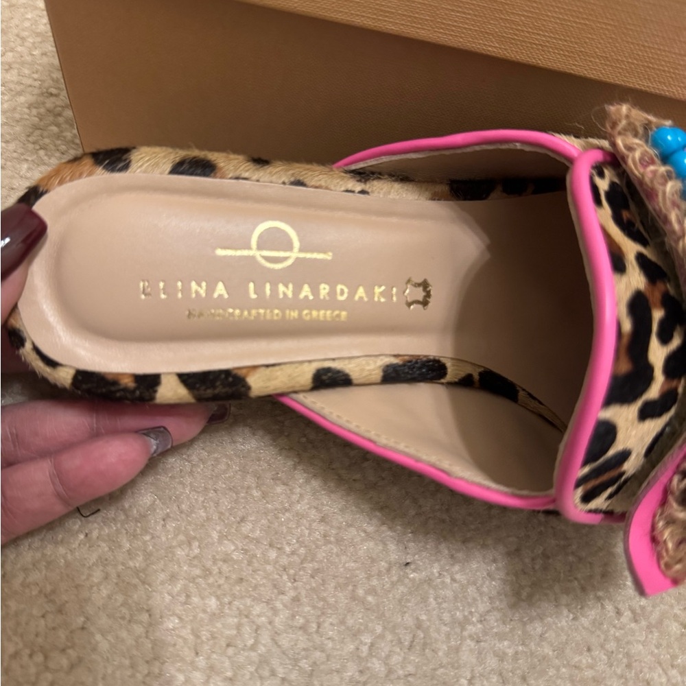 Vibrant Aline Leopard Print Flats with Pink and Blue Accents - Picture 9 of 9